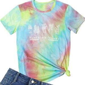 Plants Are Friends Tie Dye Short Sleeve Shirt